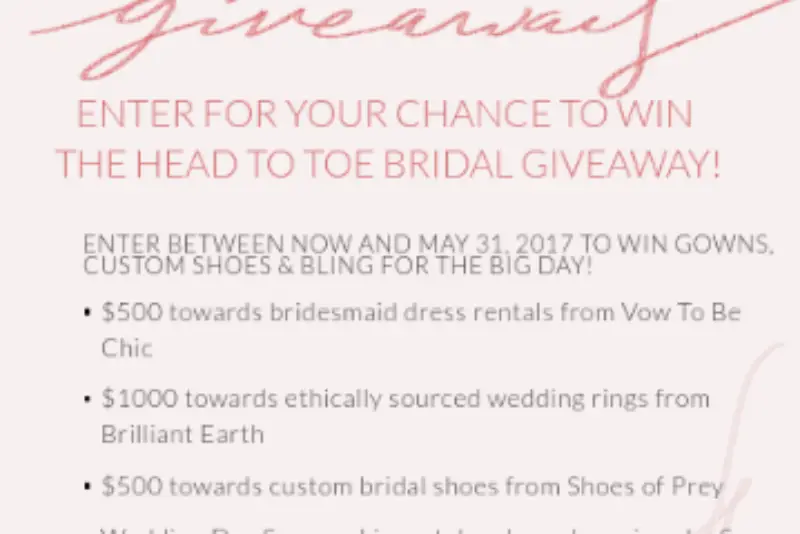 Win A Head to Toe Bridal Giveaway