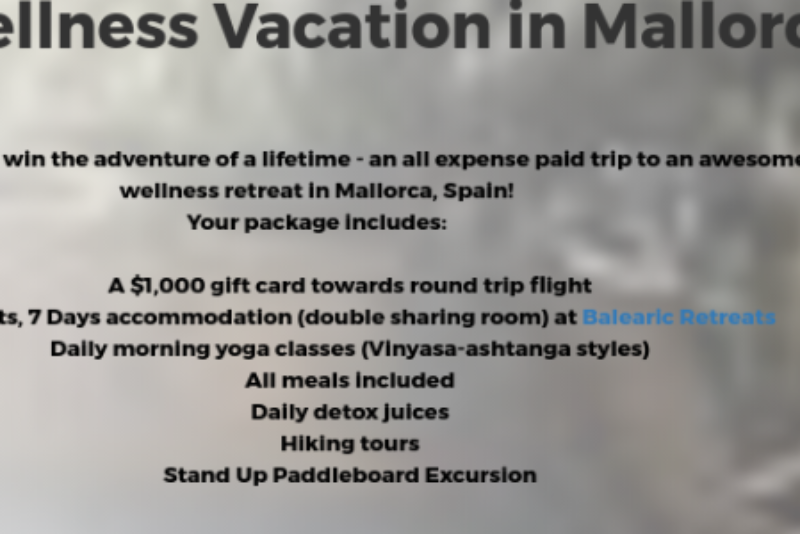 Win A Wellness Vacation in Mallorca, Spain