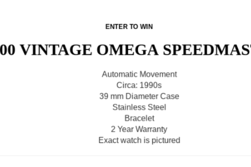 Win A Vintage Omega Speedmaster Watch