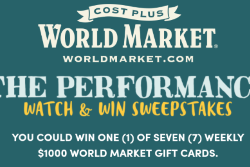 Win 1 of 7 World Market $1K Gift Cards