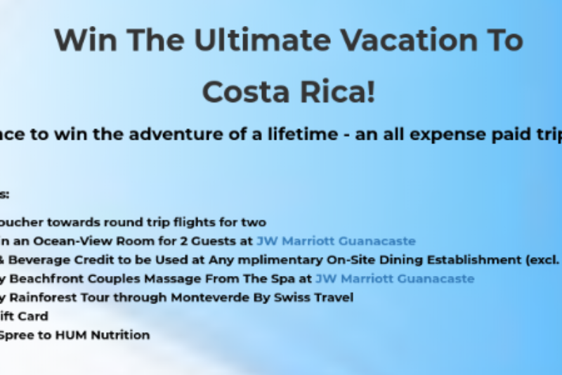 Win A Trip To Costa Rica