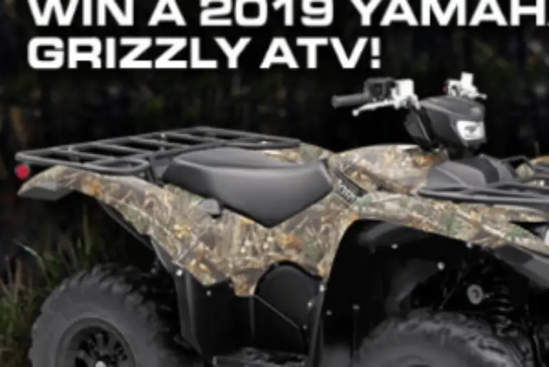 Win a 2019 Yamaha Grizzly ATV
