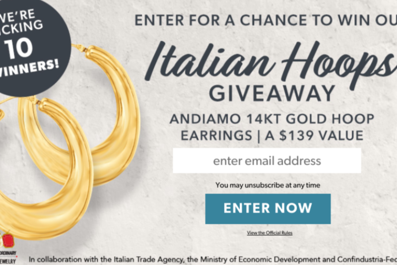 Win 14KT Gold Italian Hoop Earrings