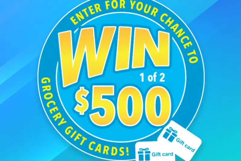 Win 1 of 2 $500 Grocery Gift Cards