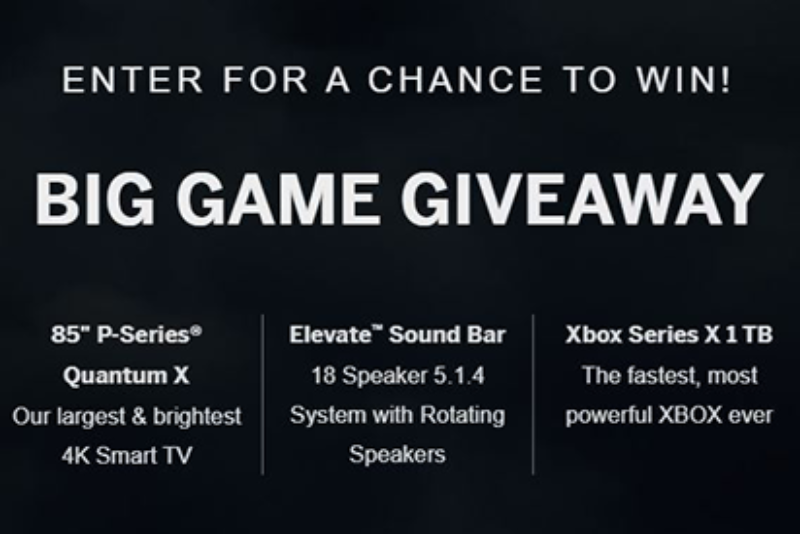 Win an 85" VIzio 4K Smart TV + Xbox Series X