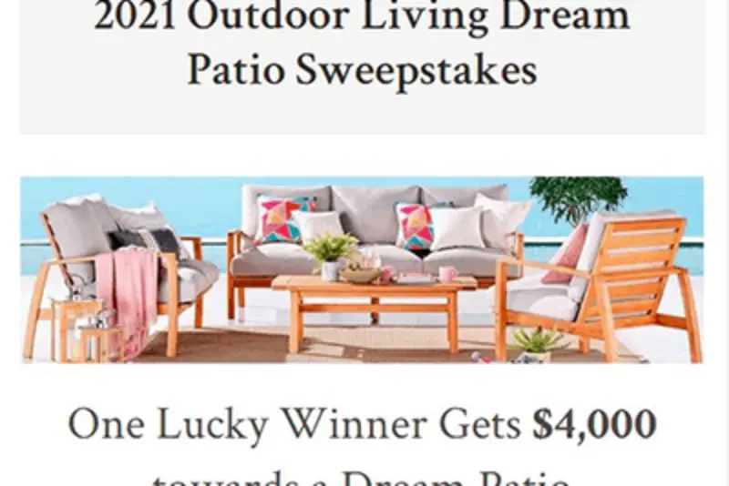 Win $4,000 for Dream Patio Furniture
