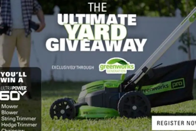 Win a Greenworks Mower, Blower, Trimmer and Chainsaw
