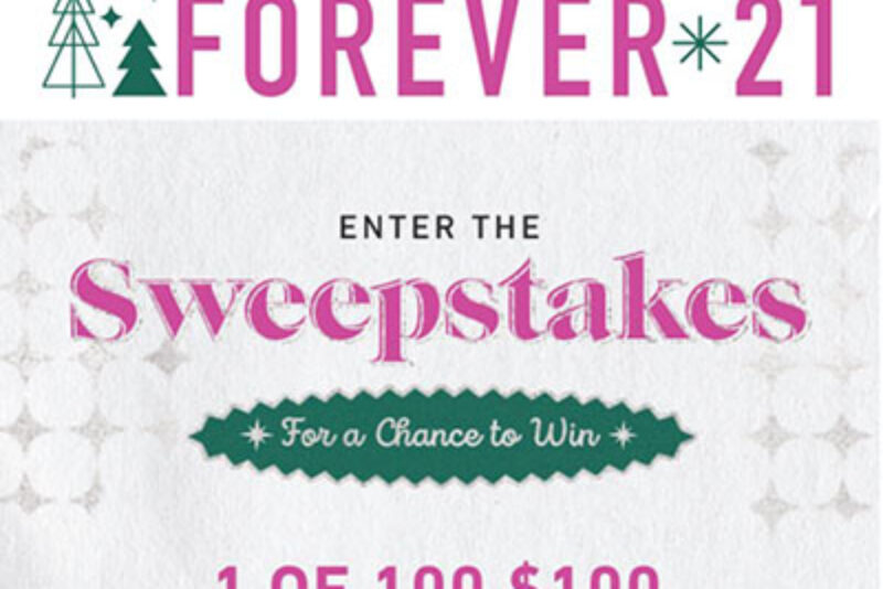 Win 1 of 100 Forever 21 Gift Cards