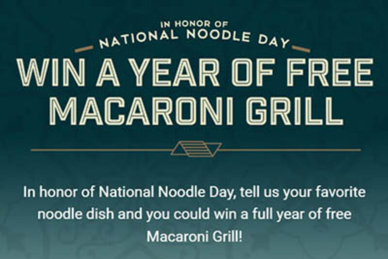 Win a Year of Free Macaroni Grill