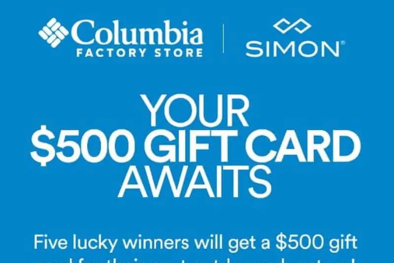 Win 1 of 5 $500 Columbia Gift Cards