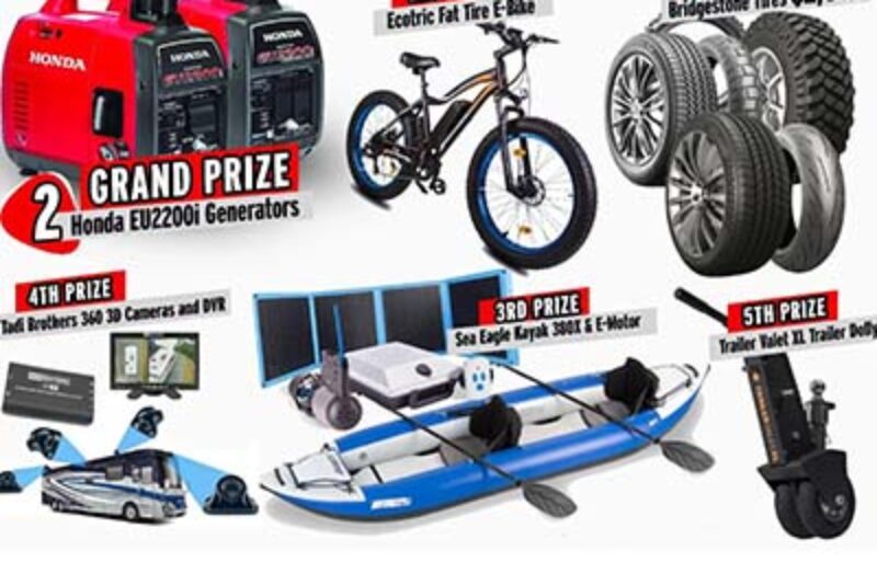 Win a Honda Generator, Bridgestone Tires, Kayak & More