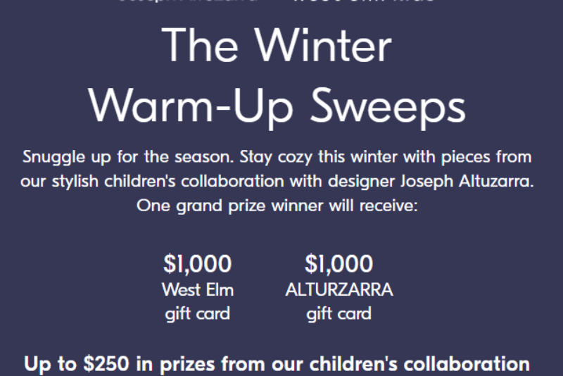 Win $2,250 in West Elm and Altuzarra Goodies