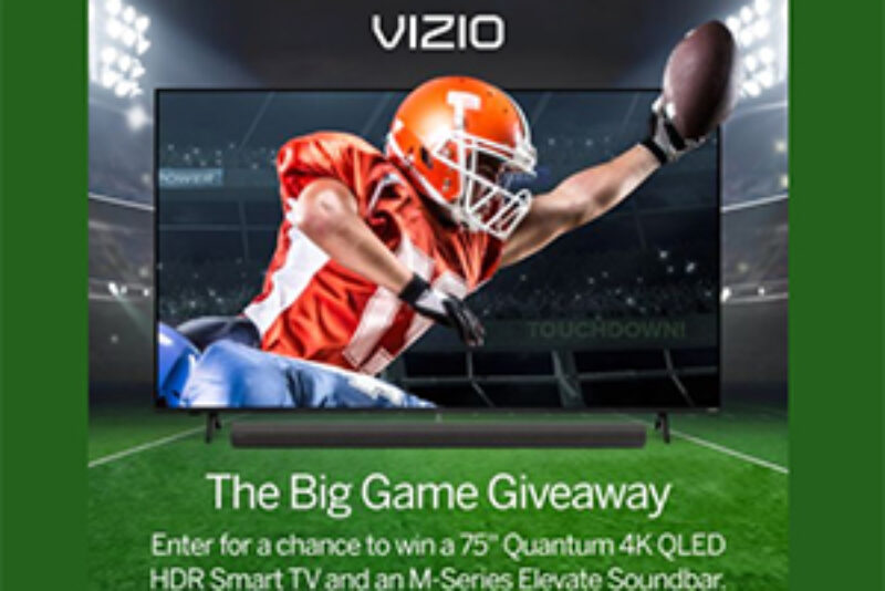 Win a 75" VIZIO Quantum 4K QLED TV